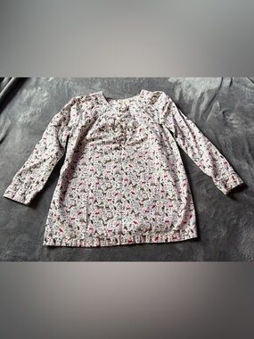 Lands End Girls Floral and Animal Print Long Sleeve Tunic Size 8